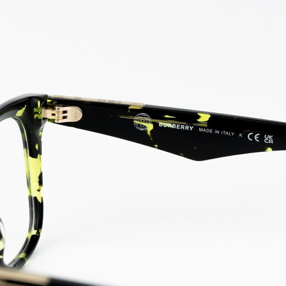 NEW Burberry BE2409 4124  Green Havana Square Unisex Eyeglasses BE 2409 - Picture 8 of 10